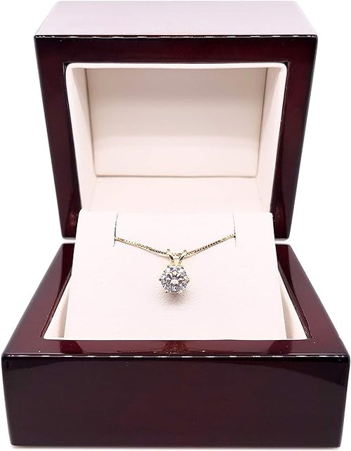 1/2–3 1/2 Ct Moissanite & Diamond Solitaire Pendant in 14K Gold (J-K) – Adjustable 16–18'' Chain, 6-Prong Setting